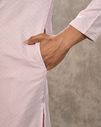 Twamev Men Pink Blended Viscose Kurta Churidar