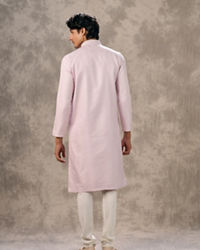Twamev Men Pink Blended Viscose Kurta Churidar