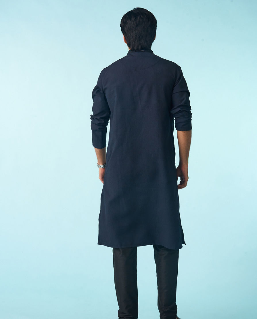 Diwas Men Elegant Dark Blue Kurta Pajama