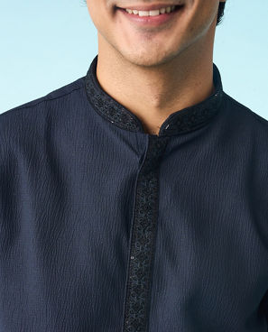 Diwas Men Elegant Dark Blue Kurta Pajama