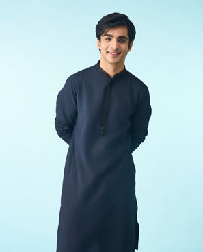 Diwas Men Elegant Dark Blue Kurta Pajama