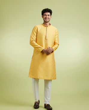 Diwas Men Mustard Yellow Radiance Kurta Pajama
