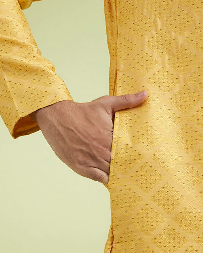 Diwas Men Mustard Yellow Radiance Kurta Pajama