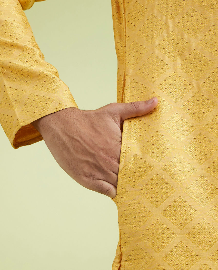 Diwas Men Mustard Yellow Radiance Kurta Pajama