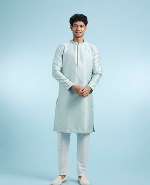 Diwas Men Light Blue Elegance Kurta Pajama Set