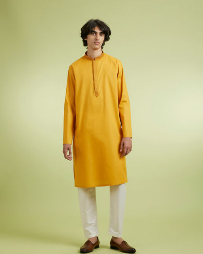 Diwas Men Mustard Delight Kurta Pajama