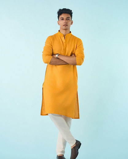 Diwas Men Mustard Delight Kurta Pajama