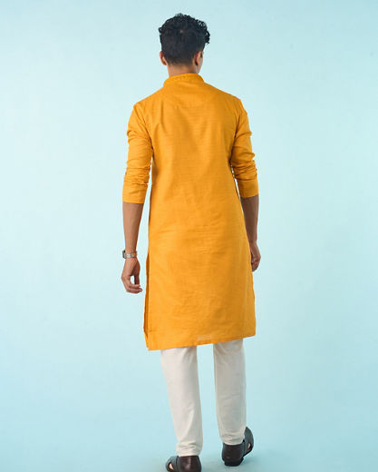 Diwas Men Mustard Delight Kurta Pajama