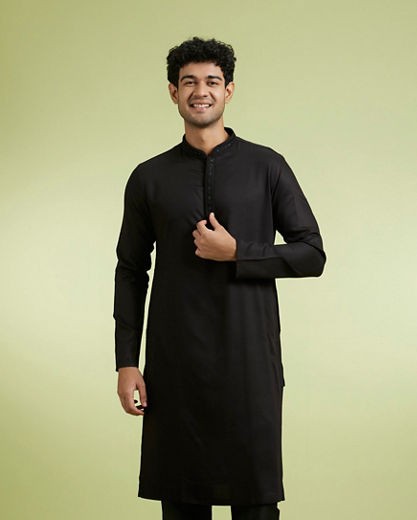 Diwas Men Black Elegance Kurta Pajama