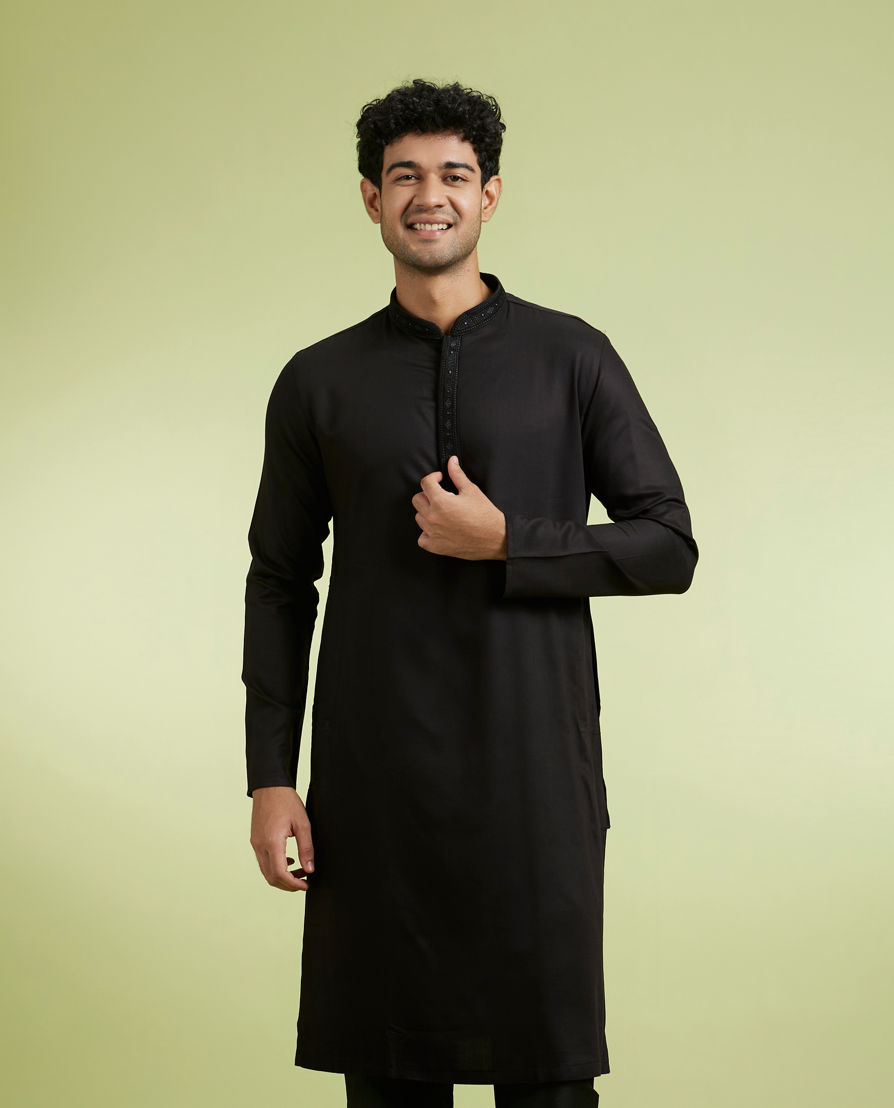 Diwas Men Black Elegance Kurta Pajama