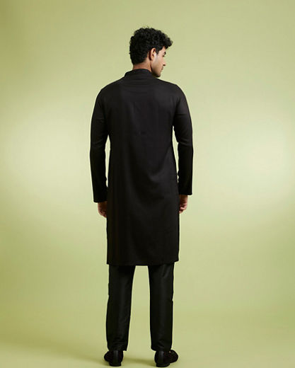 Diwas Men Black Elegance Kurta Pajama