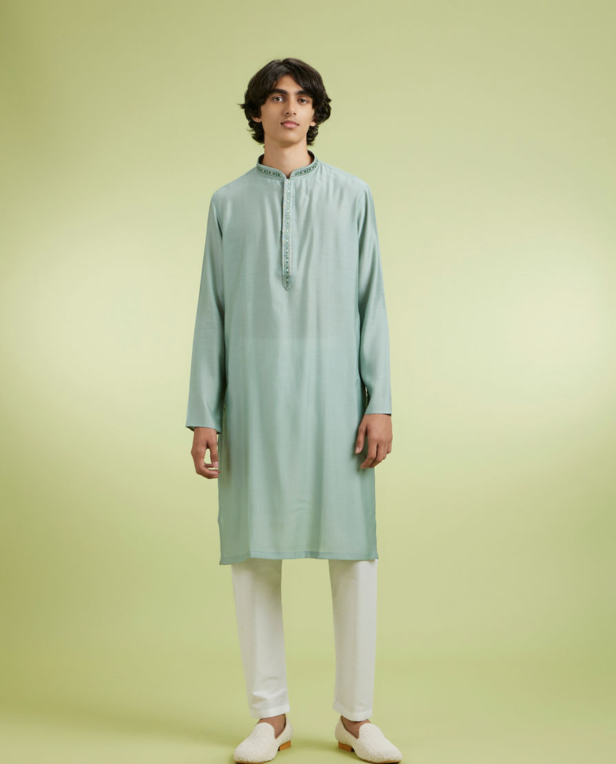 Diwas Men Elegant Green Kurta Pajama
