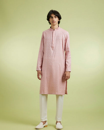 Diwas Men Peach Elegance Kurta Pajama