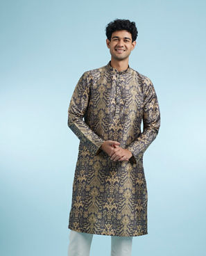 Diwas Men Elegant Dark Blue Kurta Pajama