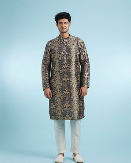 Diwas Men Elegant Dark Blue Kurta Pajama