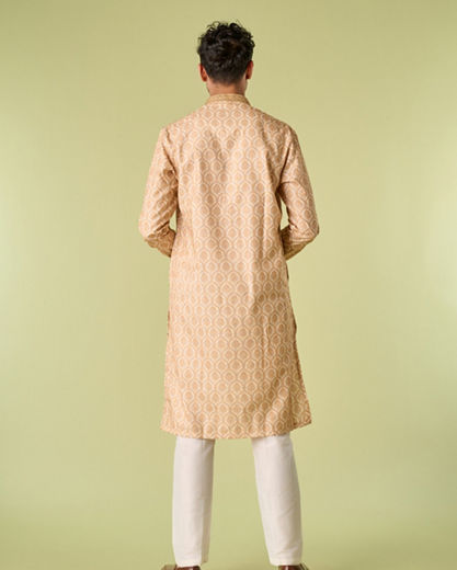 Diwas Men Elegant Beige Kurta Pajama