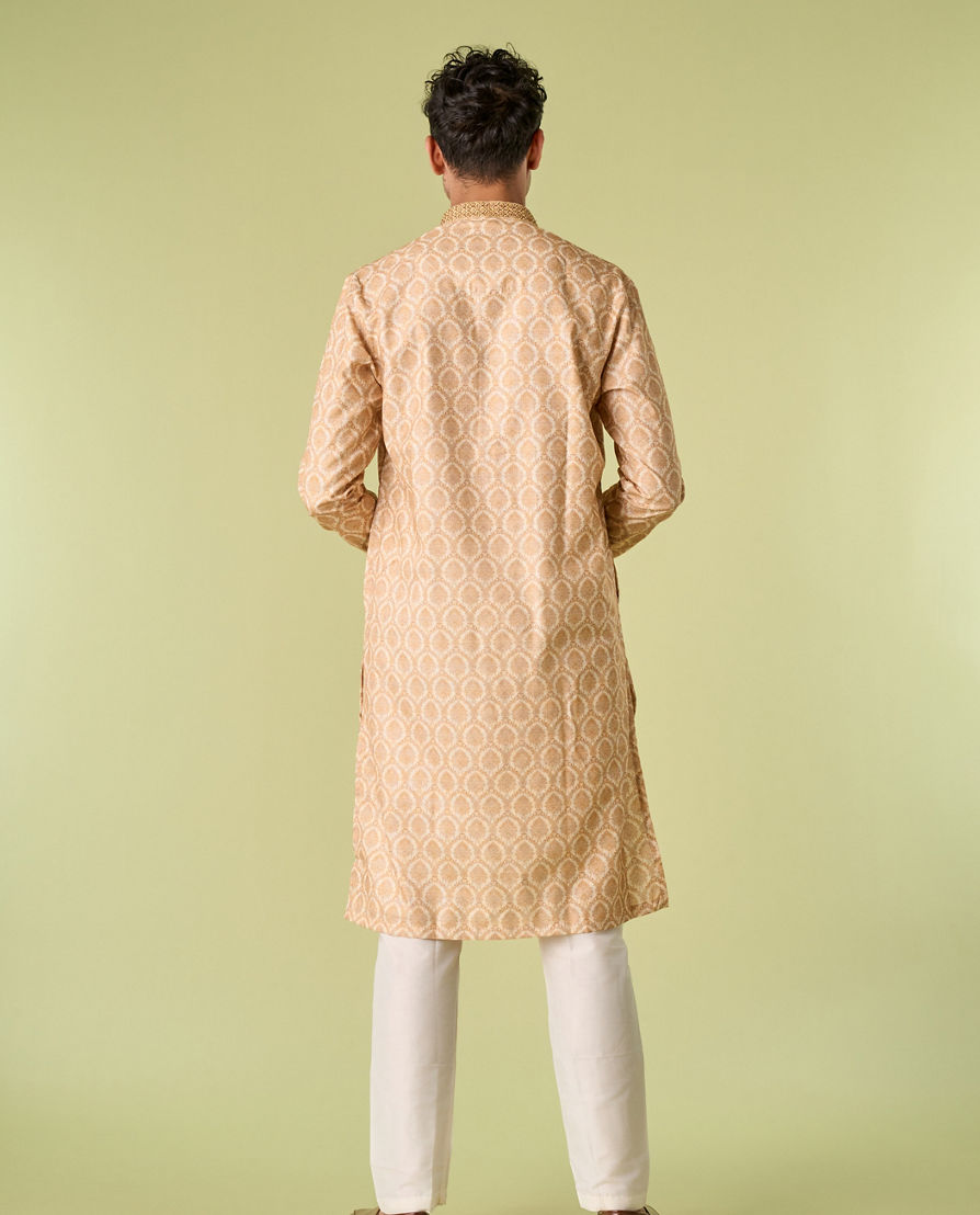 Diwas Men Elegant Beige Kurta Pajama