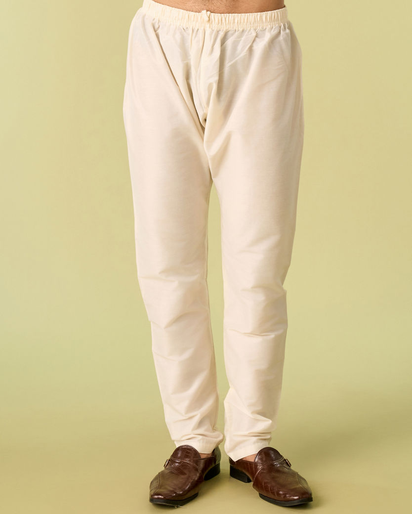 Diwas Men Cream Radiance Brocade Kurta Pajama