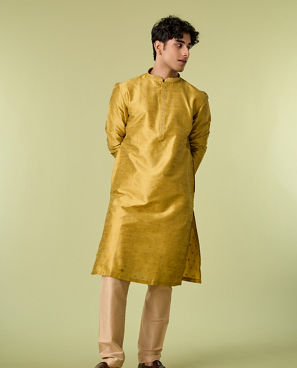 Diwas Men Mehndi Green Kurta Pajama
