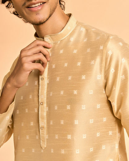 Diwas Men Beige Celebration Kurta Pajama