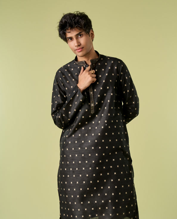 Diwas Men Black Luxe Kurta Pajama