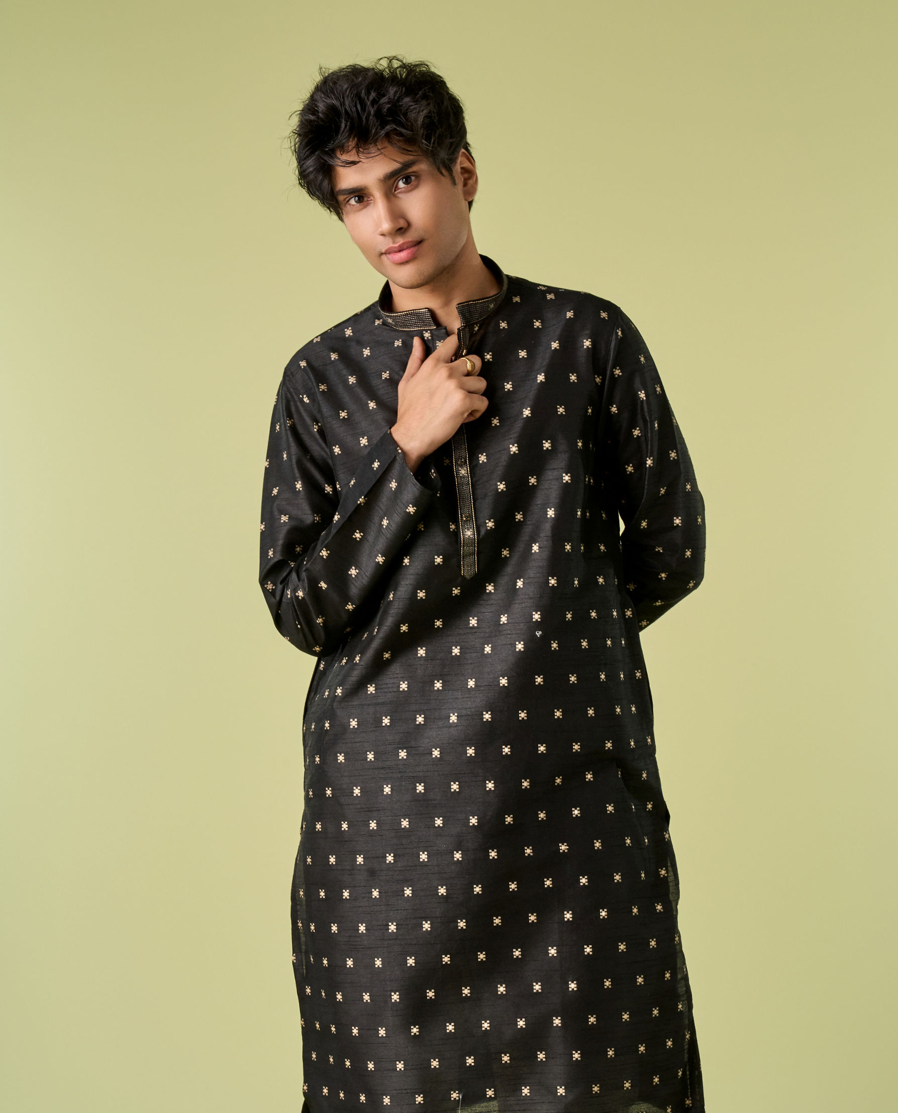 Diwas Men Black Luxe Kurta Pajama