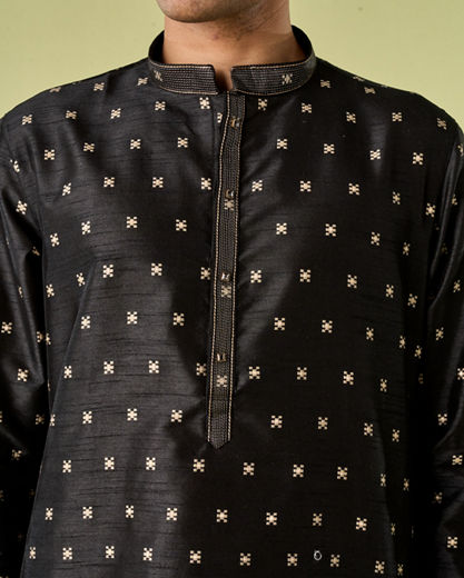 Diwas Men Black Luxe Kurta Pajama