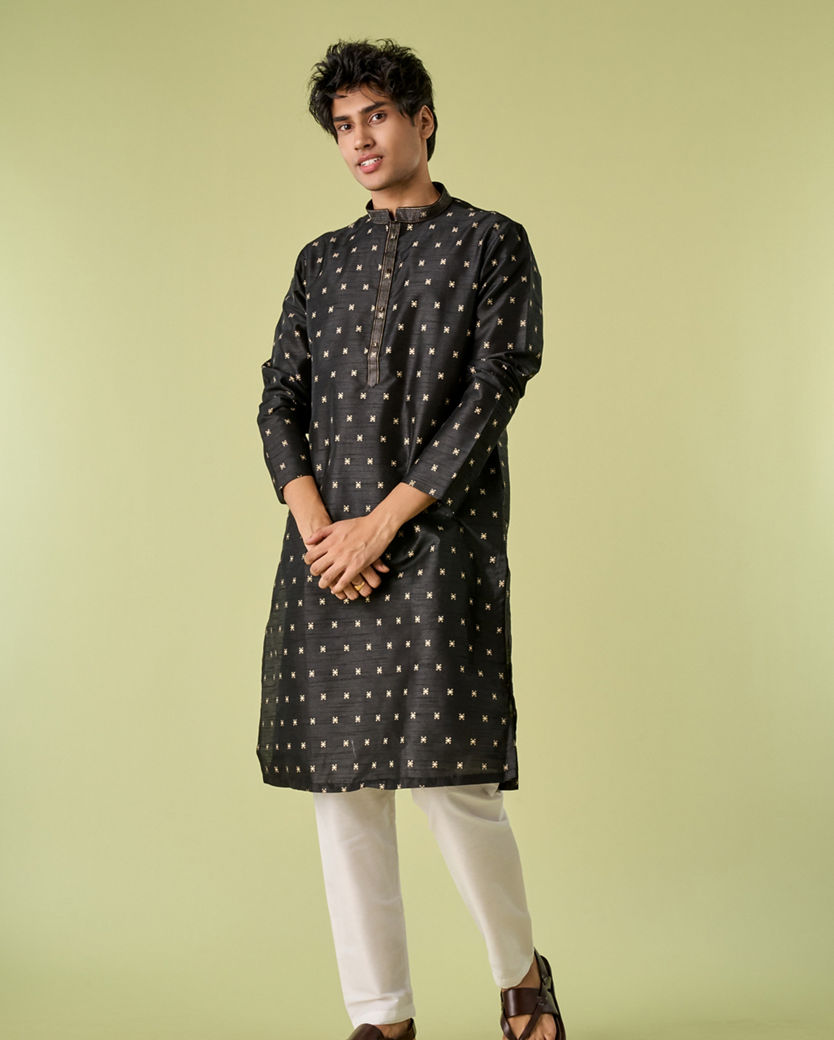 Diwas Men Black Luxe Kurta Pajama