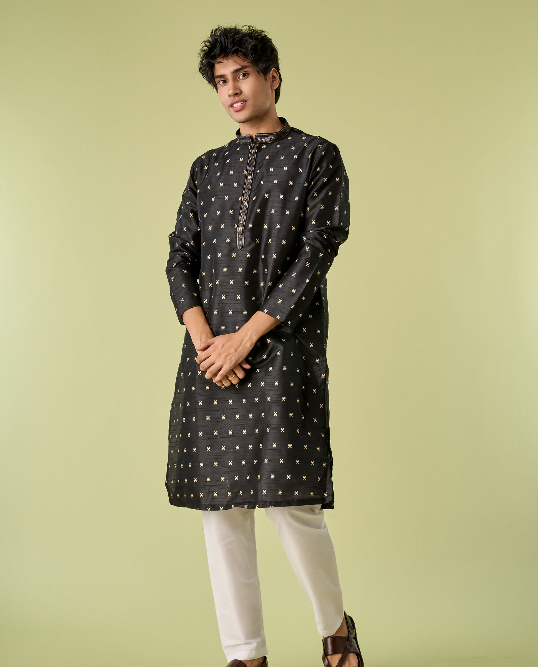 Diwas Men Black Luxe Kurta Pajama