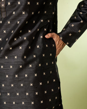 Diwas Men Black Luxe Kurta Pajama