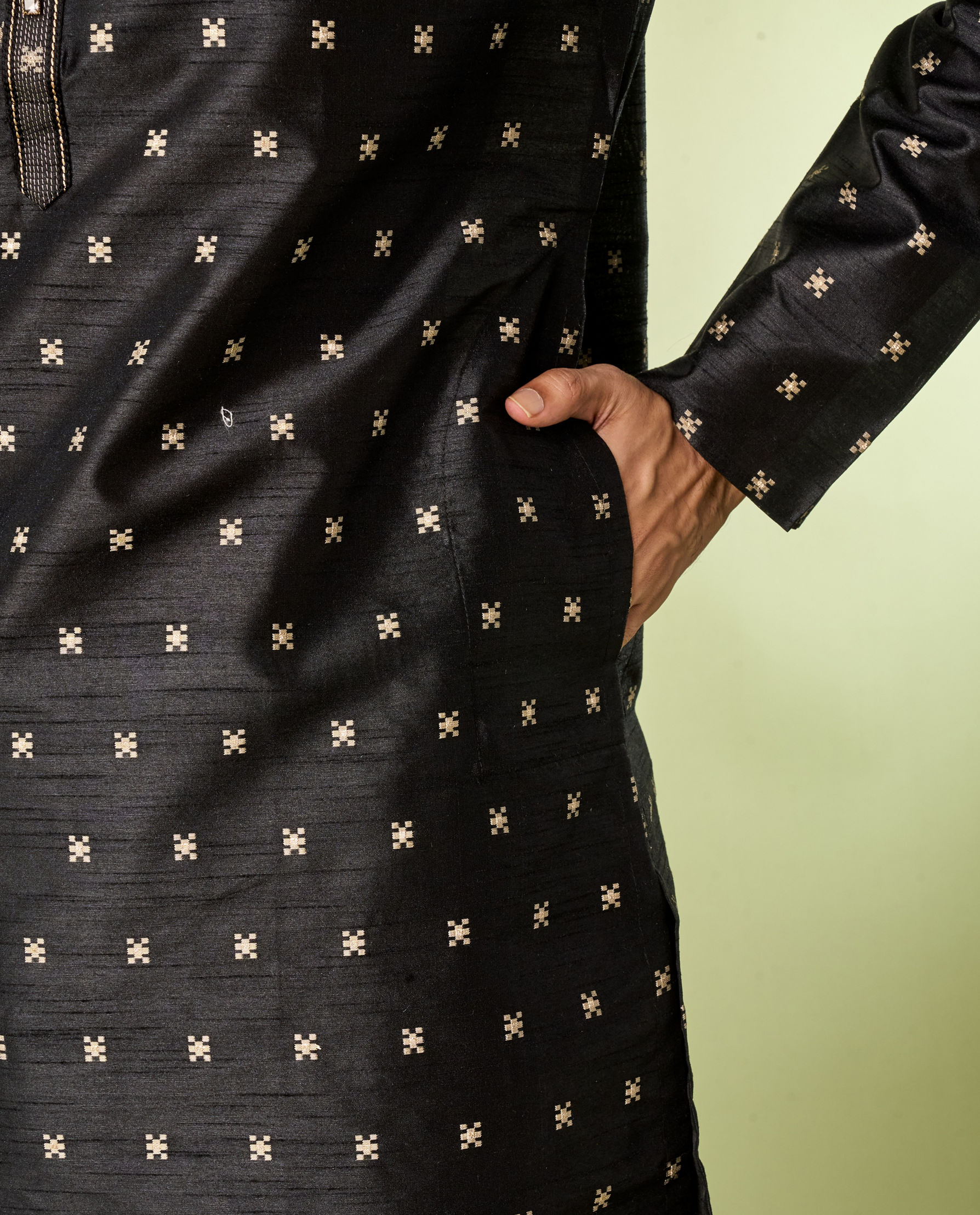 Diwas Men Black Luxe Kurta Pajama