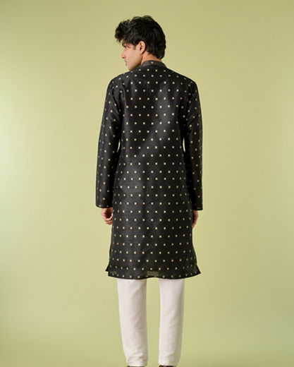 Diwas Men Black Luxe Kurta Pajama