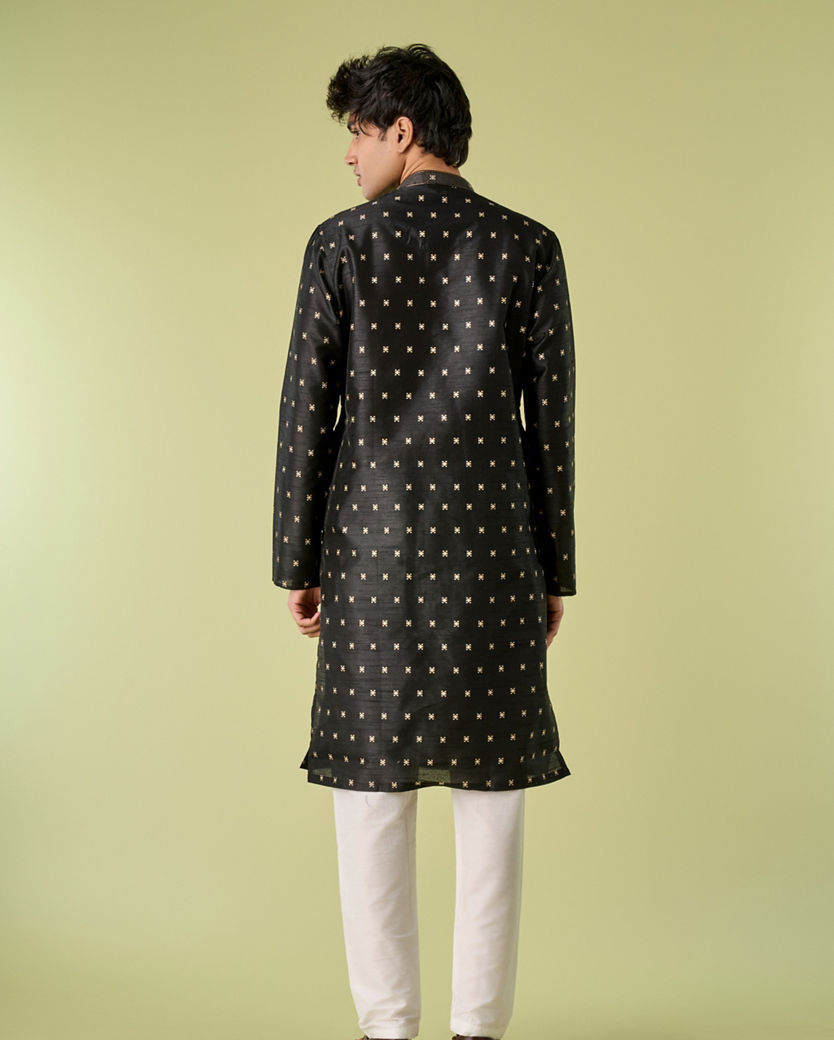 Diwas Men Black Luxe Kurta Pajama