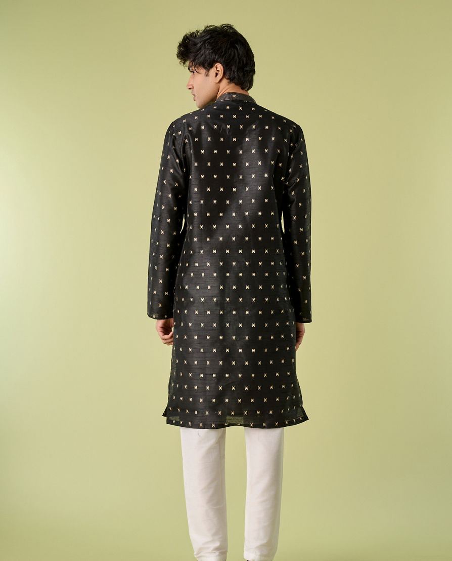 Diwas Men Black Luxe Kurta Pajama