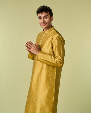 Diwas Men Mehndi Green Kurta Pajama Set