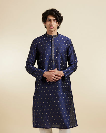 Diwas Men Dark Blue Extravaganza Kurta Pajama