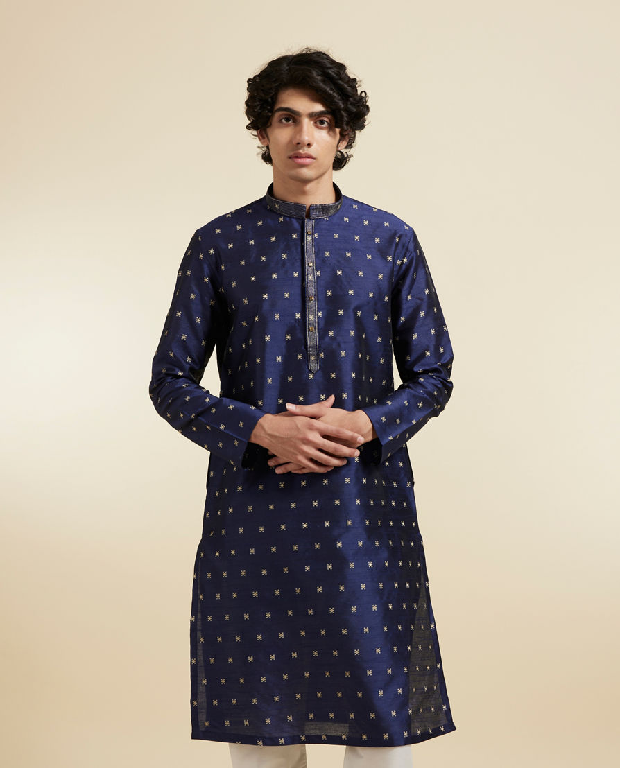 Diwas Men Dark Blue Extravaganza Kurta Pajama