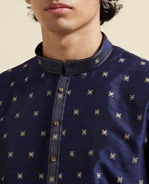 Diwas Men Dark Blue Extravaganza Kurta Pajama