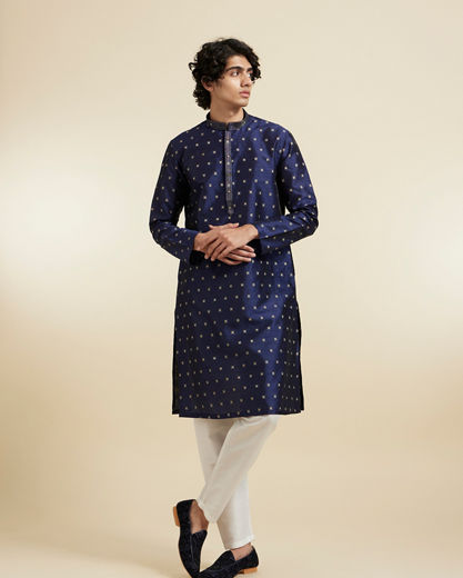 Diwas Men Dark Blue Extravaganza Kurta Pajama