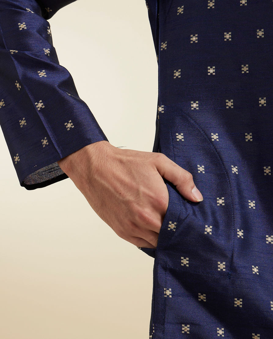 Diwas Men Dark Blue Extravaganza Kurta Pajama