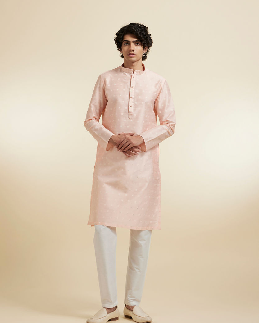 Diwas Men Elegant Pink Kurta Pajama Ensemble