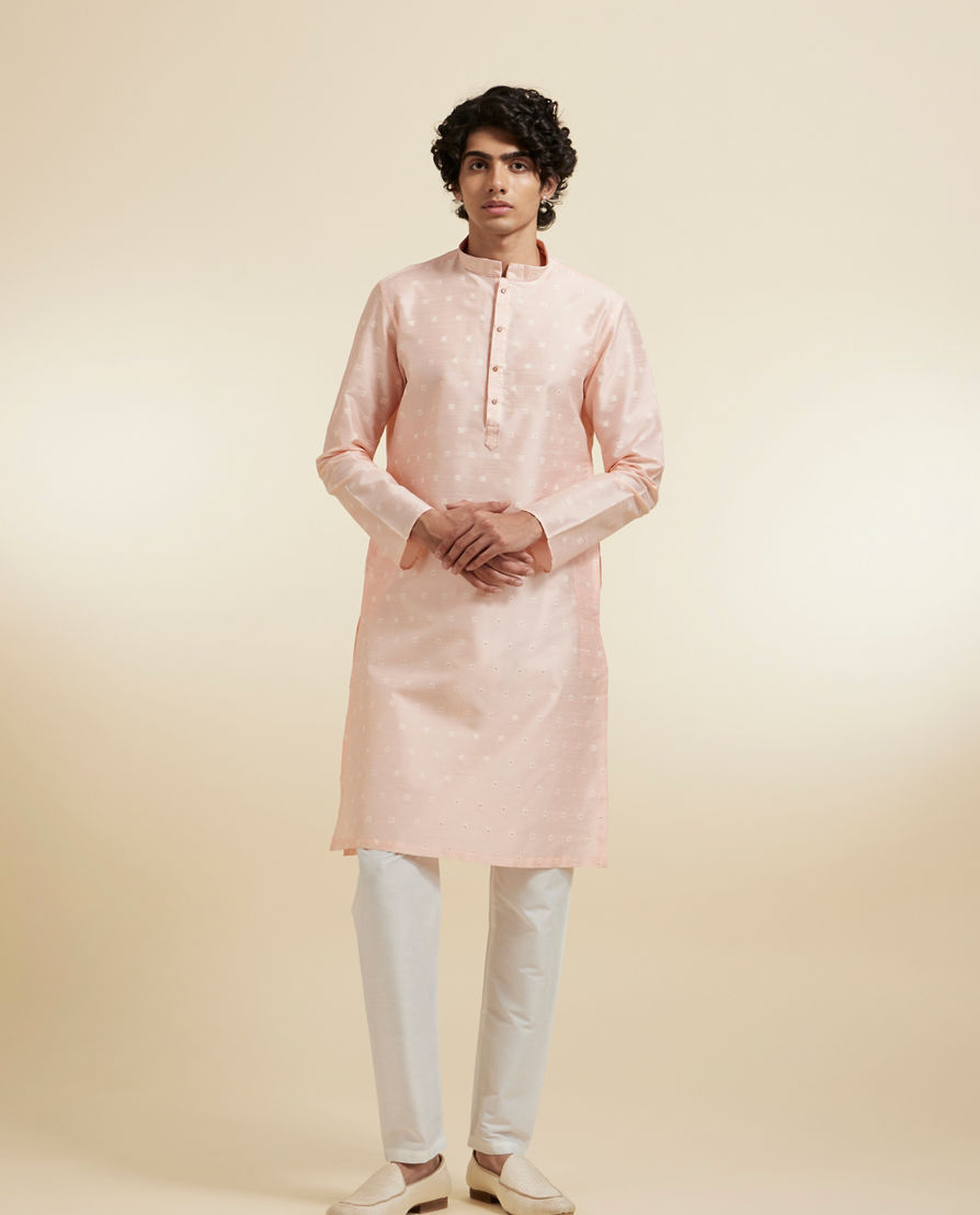 Diwas Men Elegant Pink Kurta Pajama Ensemble