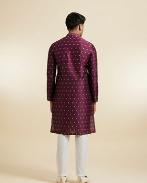 Diwas Men Wine Kurta Pajama