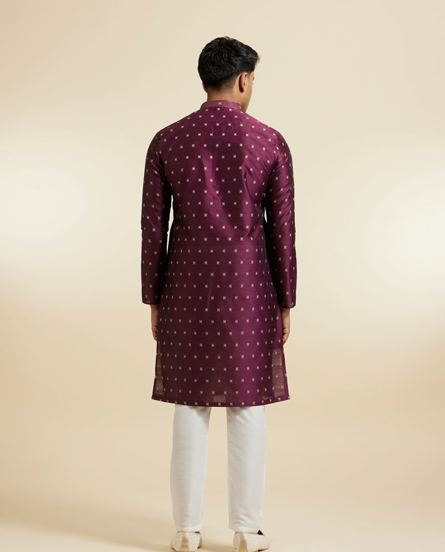 Diwas Men Wine Kurta Pajama