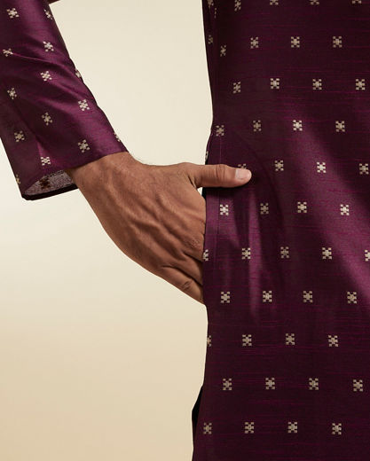 Diwas Men Wine Kurta Pajama