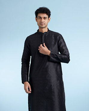 Diwas Men Black Elegance Kurta Pajama Set