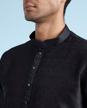 Diwas Men Black Elegance Kurta Pajama Set