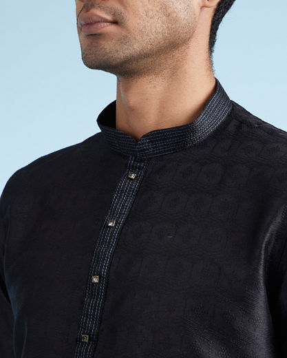 Diwas Men Black Elegance Kurta Pajama Set
