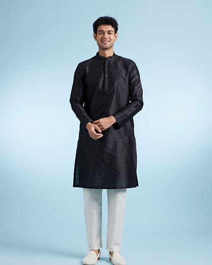 Diwas Men Black Elegance Kurta Pajama Set