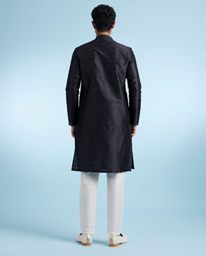Diwas Men Black Elegance Kurta Pajama Set